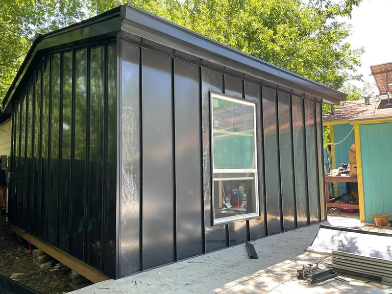 Black standing seam metal wall panels for Metal Roof Installation in Jerseyville